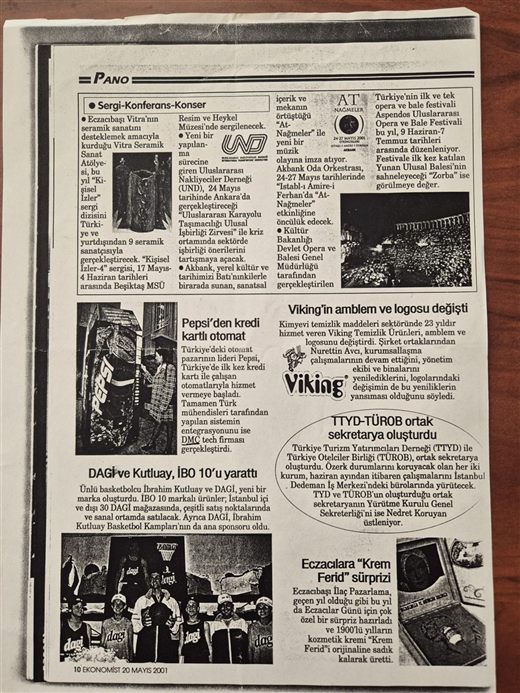 Ekonomist, 20 May 2001: the same launch in a national business magazine, illustrated with a photograph that also appears on our own site