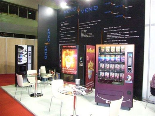 Our own stand at the 2007 fair, where the range was shown together — telemetry, payment and the product variety