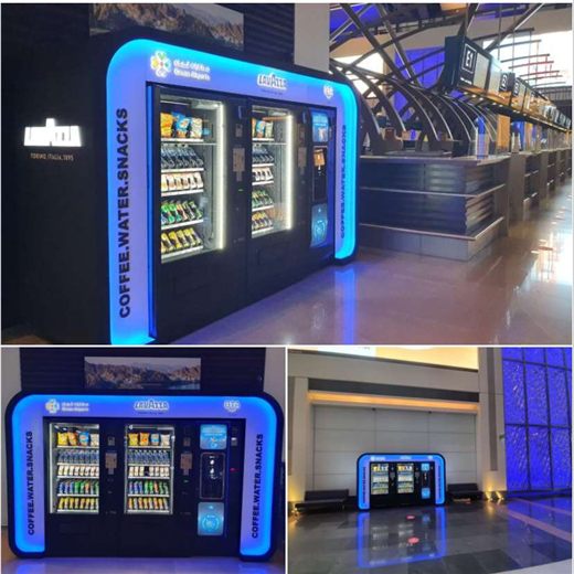 Muscat Airport: a coffee machine with our payment layer on it