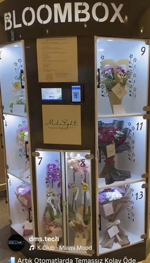 October 2025: the flower machine in its setting, locked compartments and all